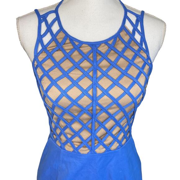 Finders Keepers Precious Memories Dress Amparo Blue Nude Women’s Small - Picture 7 of 13